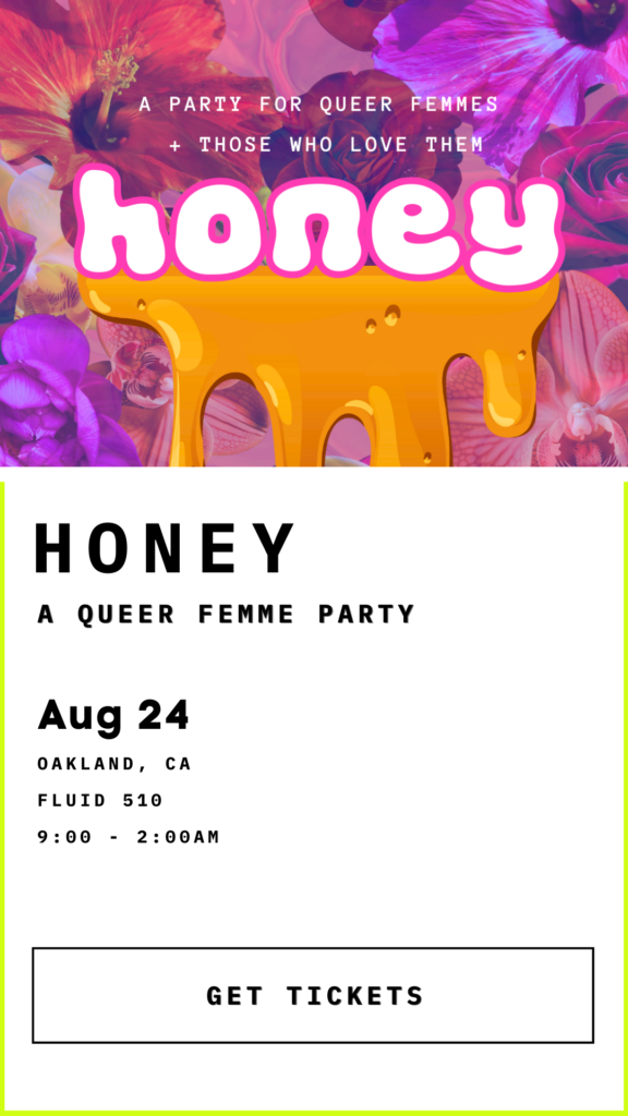 HONEY QUEER FEMME PARTY QIO